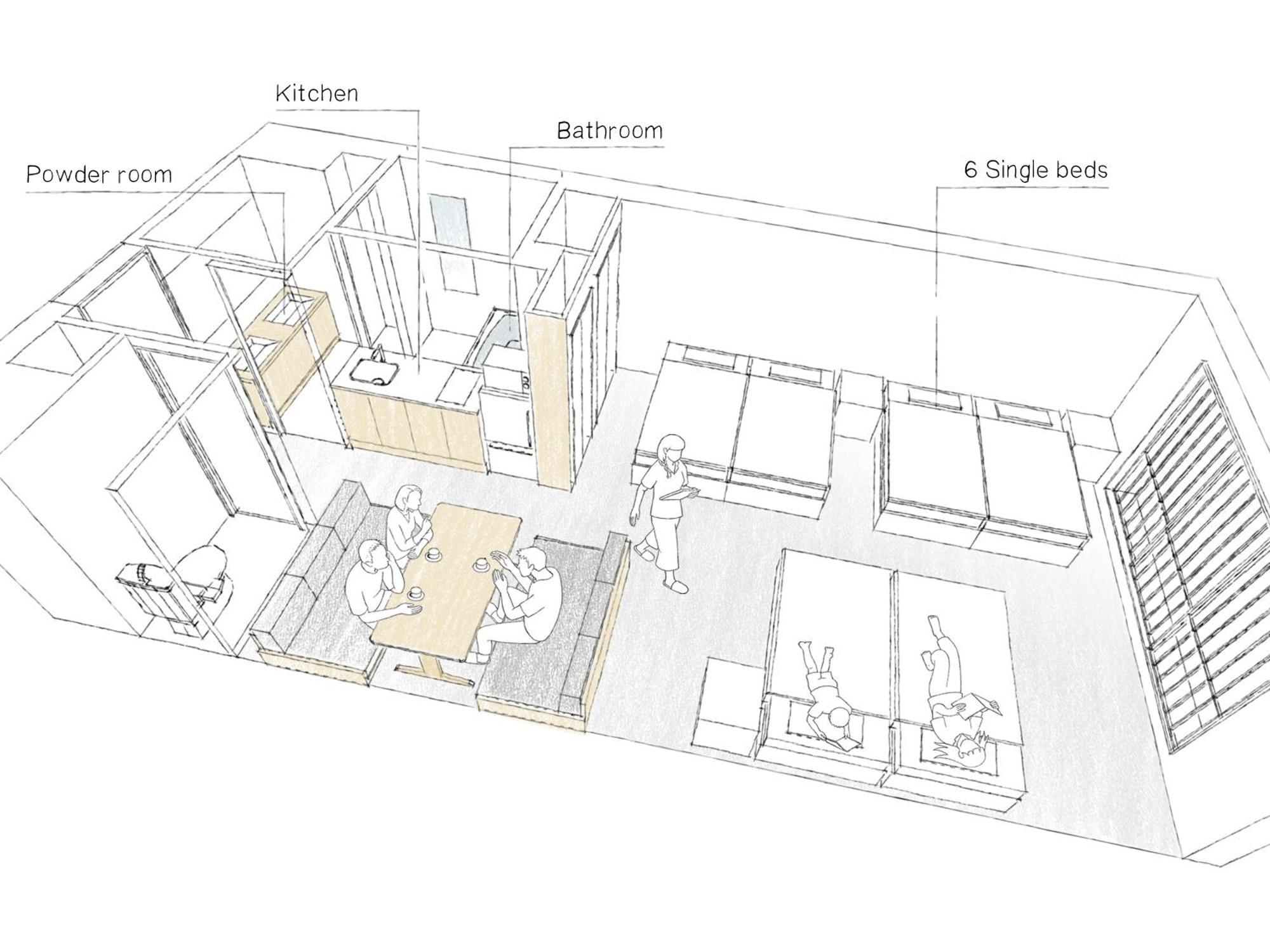 Deluxe Apartment (6 Single Beds)