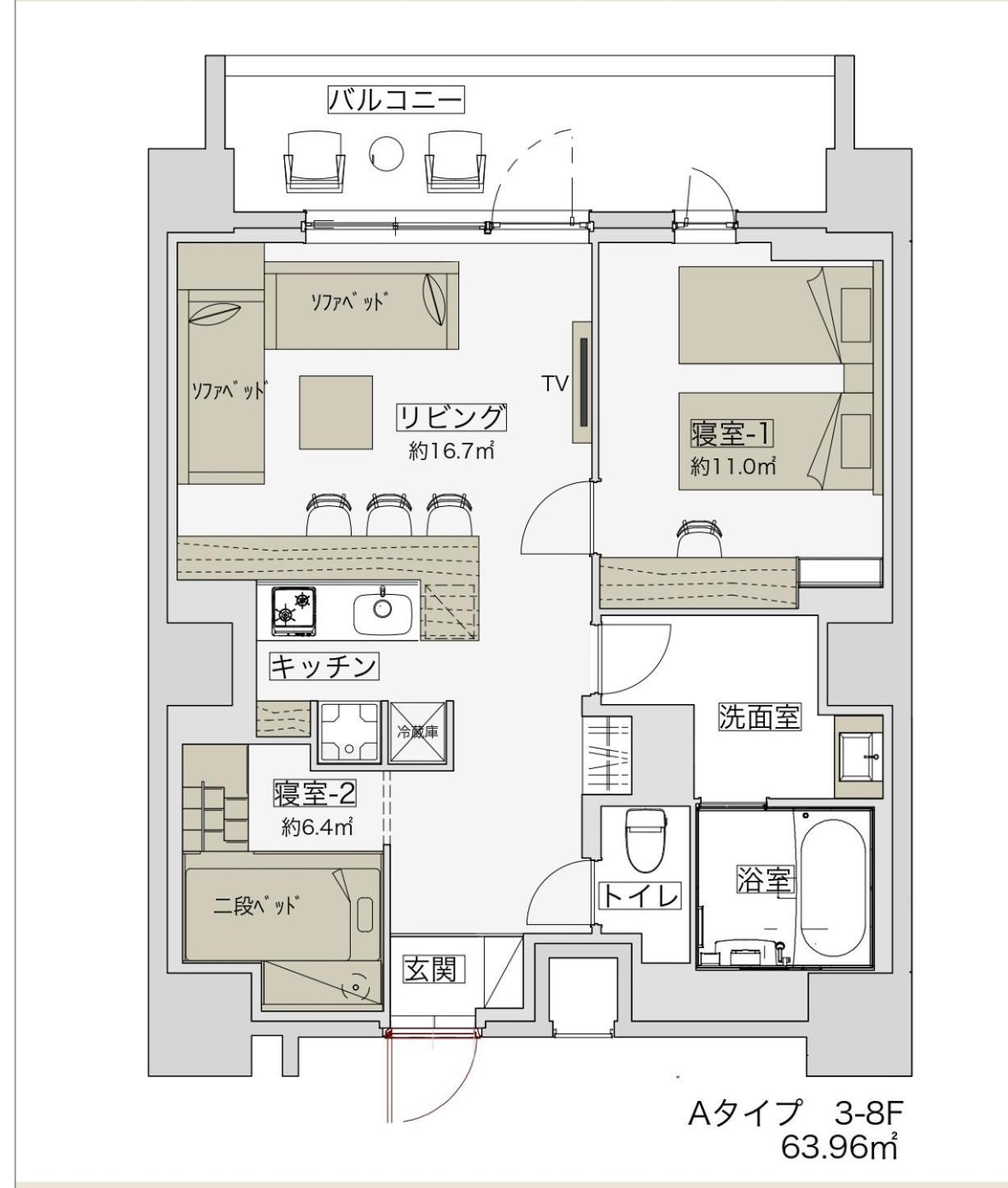1 Bedroom Suite with Washing Machine and 10㎡ Balcony,1593166101:JPEG