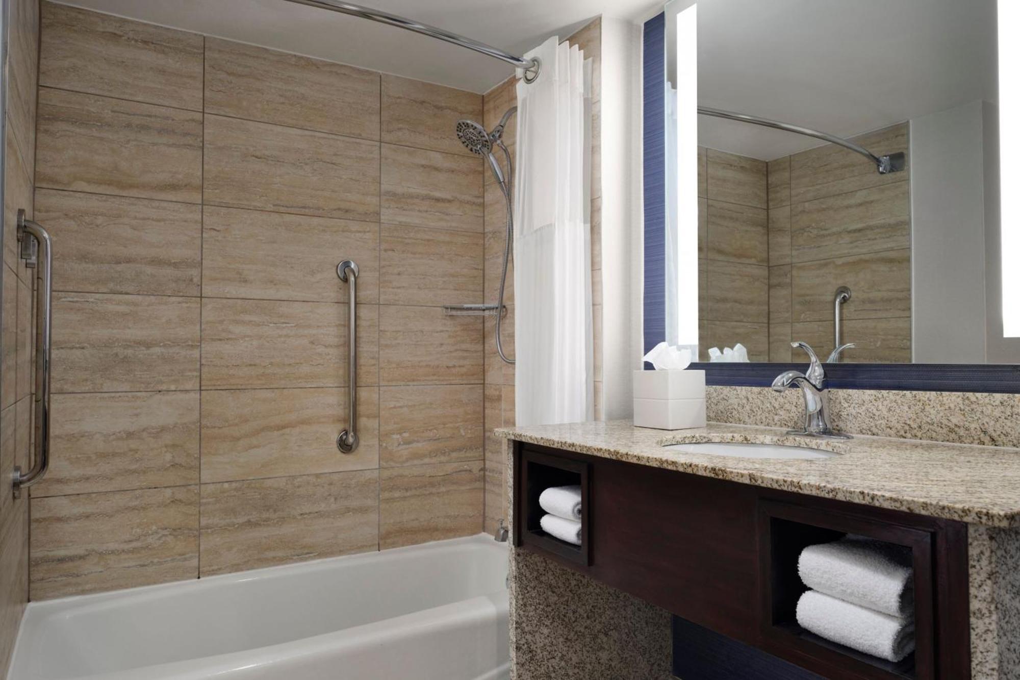 Standard King Room Roll Shower City View Mobility Hearing Accessible