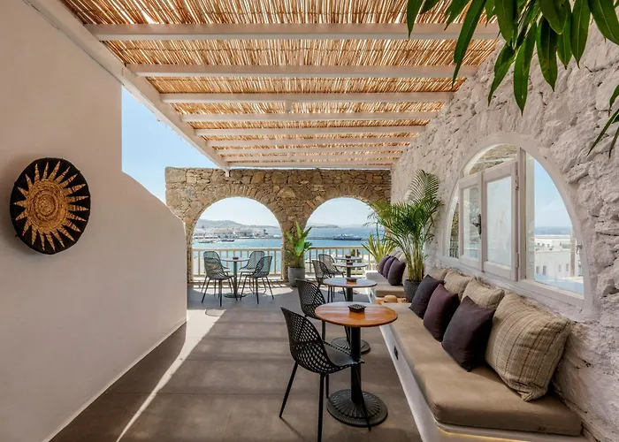 Yalos Hotel Sunset View Mykonos Town Private Rooms