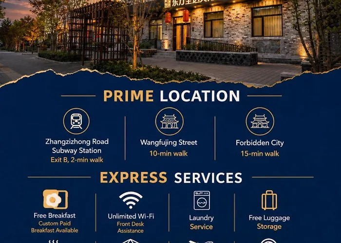 East Sacred Hotel Leo Beijing Easy Walk From Metro丨stress-Free Live Near The Forbidden City In The Historic Center